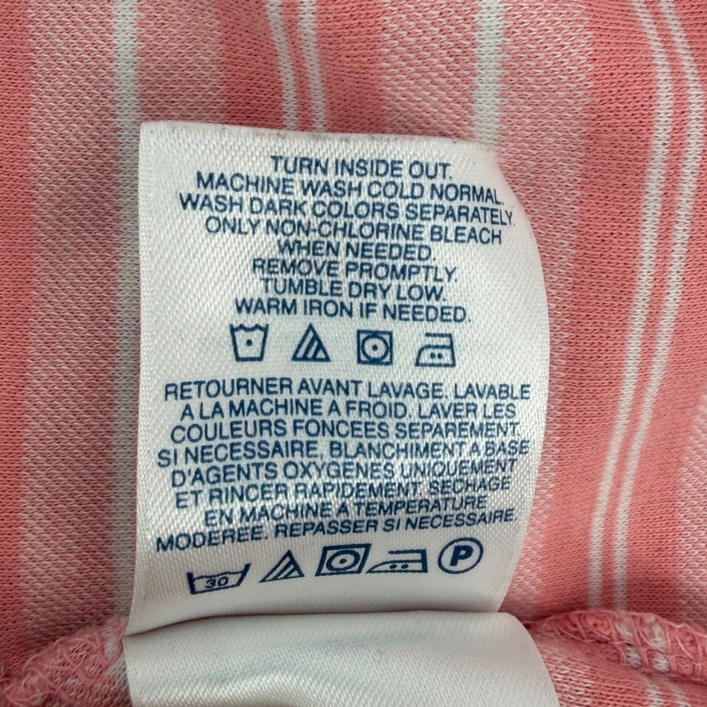 Lands End Mens Pink Striped Supima‎ Cotton Traditional Fit Polo Shirt Size M/T - Picture 5 of 9